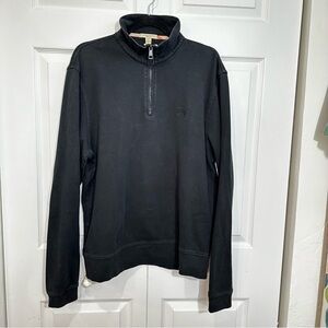 Burberry Brit Men’s Black 1/4 Zip Mock Neck Pullover Sweatshirt, Size XL